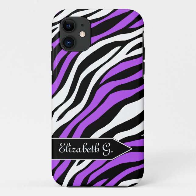 Zebra Print Purple Mix iPhone 5 Case (Back)