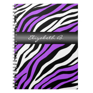 Zebra Print Purple Mix Personalised Notebook
