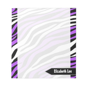 Zebra Print Purple Mix Personalised Notepad