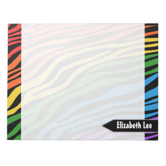 Zebra Print Rainbow Mix Personalised Notepad