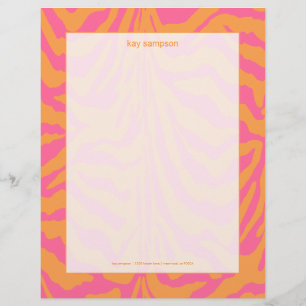 Zebra print, retro colours letterhead design