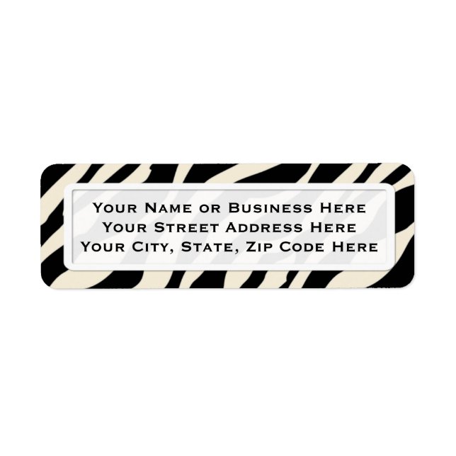 Zebra Print Return Address Labels (Front)
