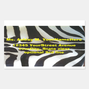 Zebra Print Return Address Rectangular Sticker