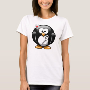Zebra Print Ribbon Penguin T-Shirt