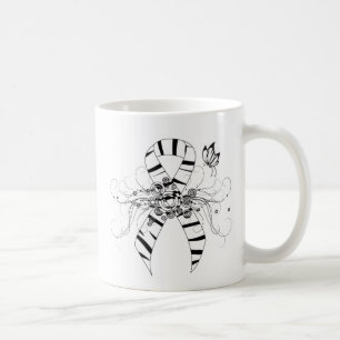 Zebra Print Ribbon with Butterfly Coffee Mug