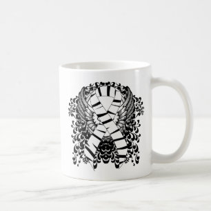 Zebra Print Ribbon with Wings Coffee Mug