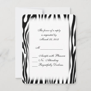 Zebra Print RSVP Card