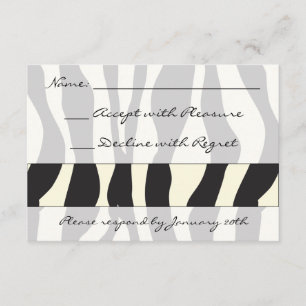 Zebra Print RSVP Card