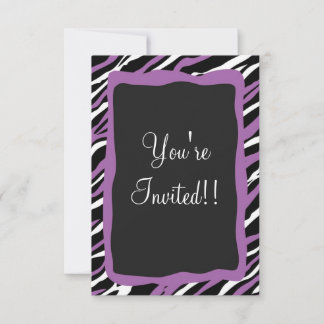 Zebra Print RSVP Card - Purple