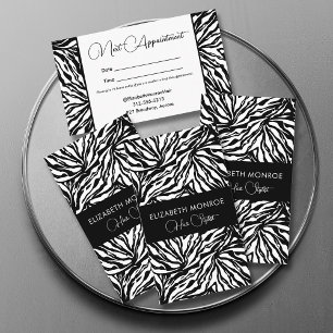 Zebra Print Salon Hair Stylist Makeup Appointment Card