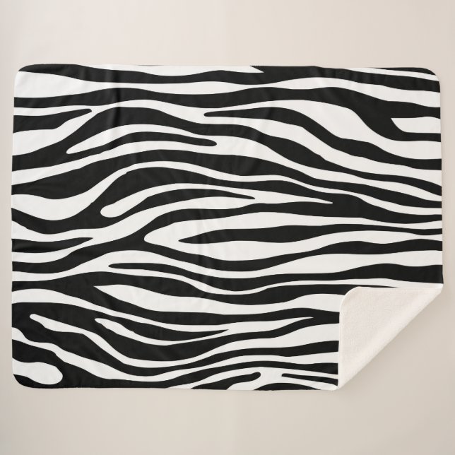 Zebra Print Sherpa Blanket (Front (Horizontal))