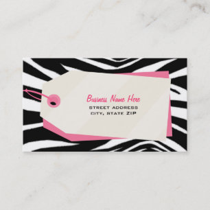 Zebra Print & Shopping Tag Retail Business Card