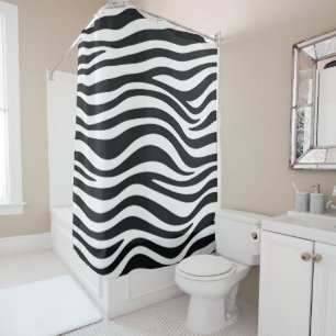 Zebra print shower curtain