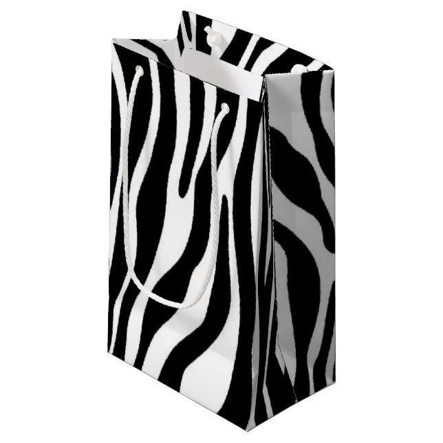 Zebra Print Small Gift Bag (Front Angled)