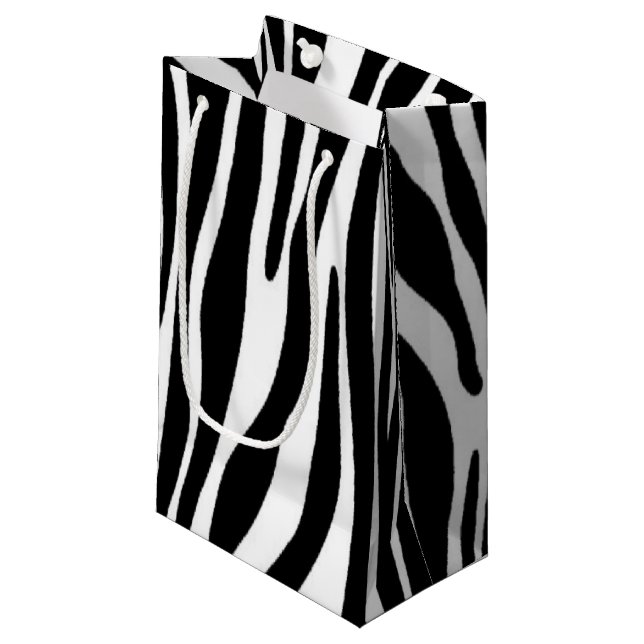 Zebra Print Small Gift Bag (Front Angled)