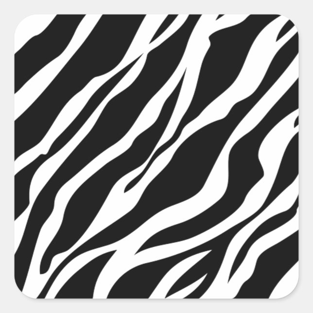 Zebra Print Square Sticker (Front)
