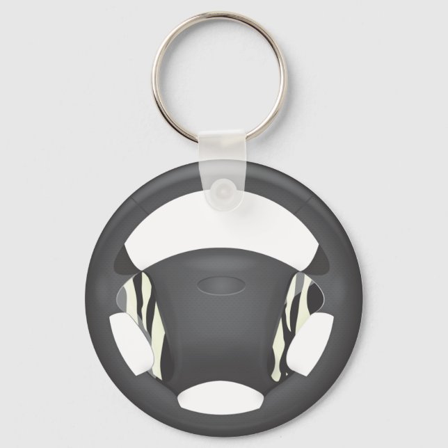 Zebra Print Steering Wheel Key Ring (Front)
