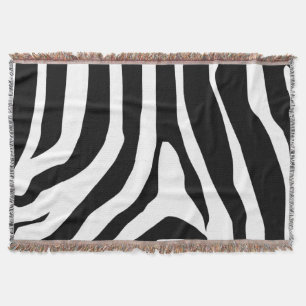 Zebra Print Stripes Pattern Throw Blanket