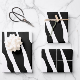 Zebra Print Stripes Pattern Wrapping Paper Sheet