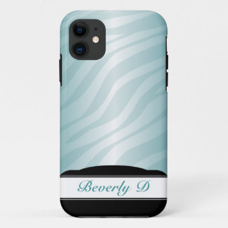 Zebra Print Teal Fusion personalised iPhone 5 Case