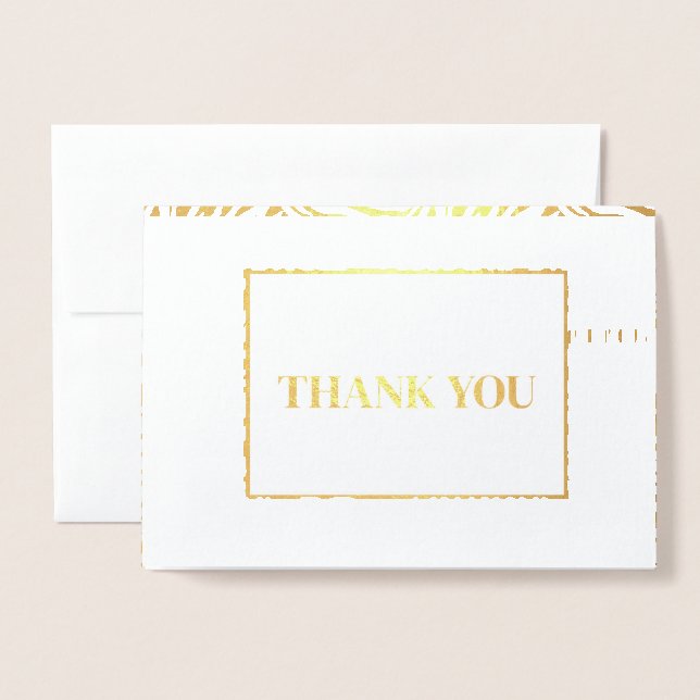 Zebra Print Thank You Foil Card (Front With Envelope)
