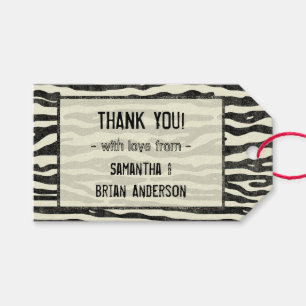 Zebra Print Thank You Wedding Party Elegant Stripe Gift Tags