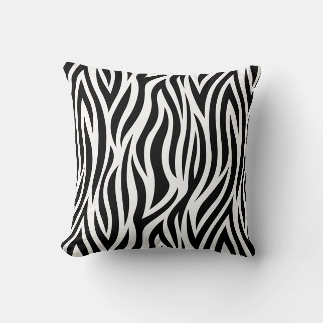 Zebra Print Throw Pillow (Front)