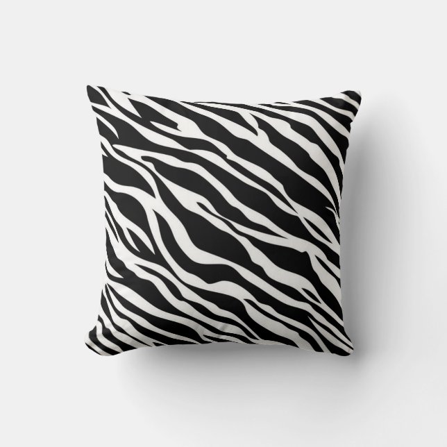 Zebra Print Throw Pillow (Front)