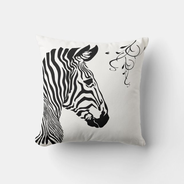Zebra Print Throw Pillow (Front)