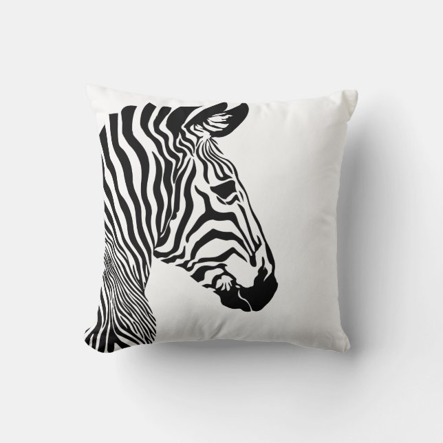 Zebra Print Throw Pillow (Front)