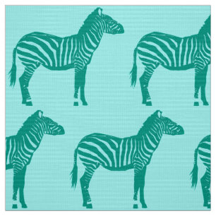 Zebra Print - Turquoise and Aqua Fabric