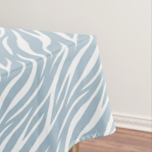 Zebra Print White Powder Blue Cute Modern Pattern  Tablecloth