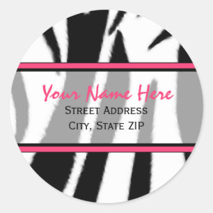 Zebra Print with Pink Address Labels