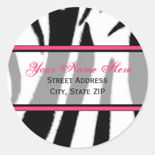 Zebra Print with Pink Address Labels