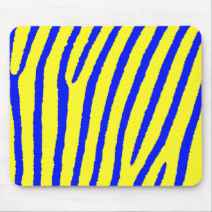 Zebra Print (Yellow & Blue) Mouse Pad