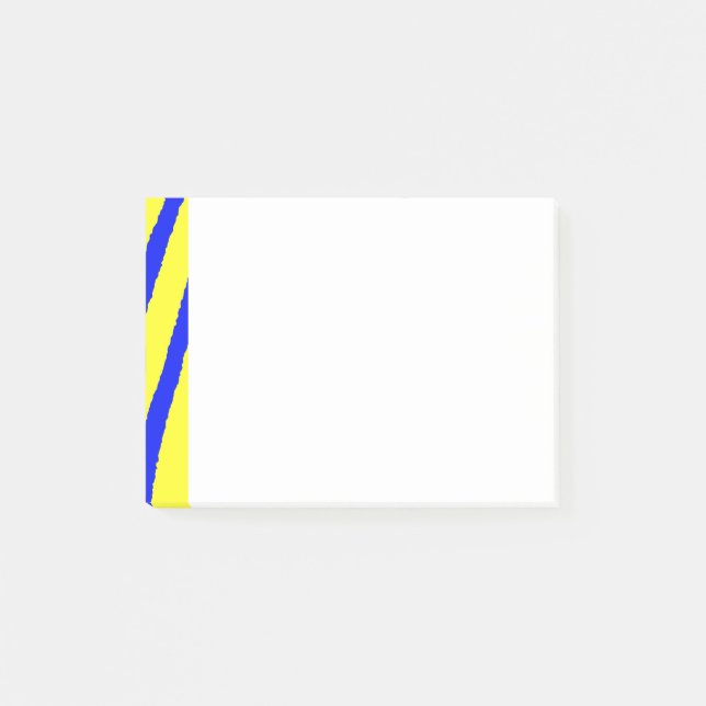 Zebra Print (Yellow & Blue) Post-it Notes (Front)