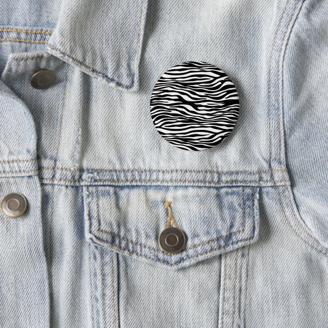 Zebra Print, Zebra Stripes, Black And White 6 Cm Round Badge (In Situ)