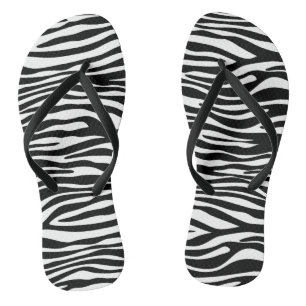 Zebra Print, Zebra Stripes, Black And White Jandals