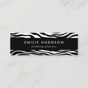 Zebra Print, Zebra Stripes, Black And White Mini Business Card