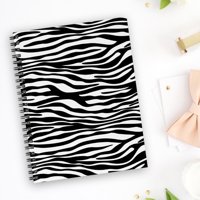 Zebra Print, Zebra Stripes, Black And White Notebook (Creator Uploaded)