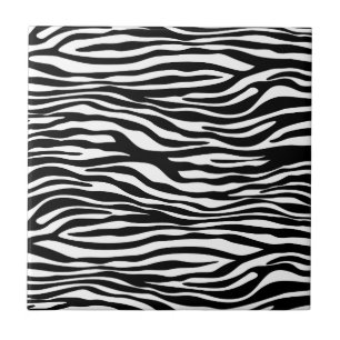 Zebra Print, Zebra Stripes, Black And White Tile
