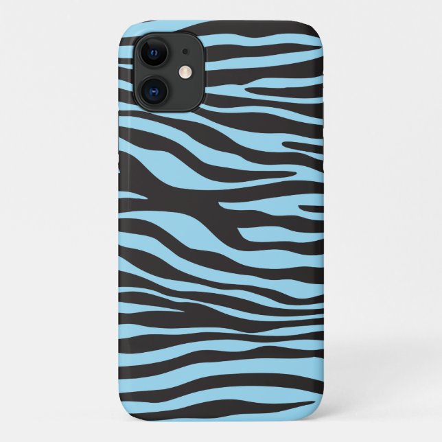Zebra Print, Zebra Stripes, Blue Zebra, Jungle Case-Mate iPhone Case (Back)