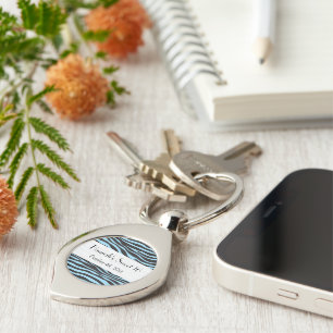 Zebra Print, Zebra Stripes, Blue Zebra, Sweet 16 Key Ring
