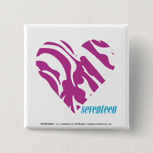 Zebra Purple 2 15 Cm Square Badge