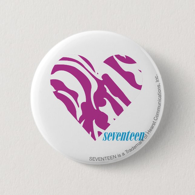Zebra Purple 2 6 Cm Round Badge (Front)