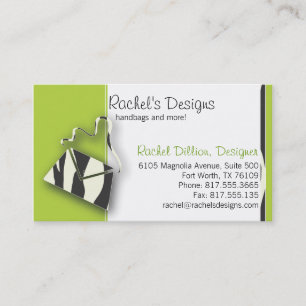 Zebra Purse - lime Business Card