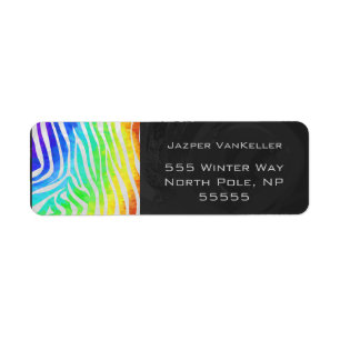 Zebra Rainbow and White Print