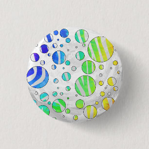 Zebra Rainbow and White Print 3 Cm Round Badge
