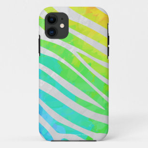 Zebra Rainbow and White Print Case-Mate iPhone Case