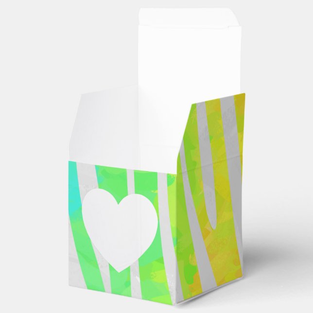 Zebra Rainbow and White Print Favour Box (Opened)